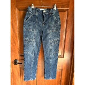Indigo Rein High Rise Straight Leg Utility Cropped Jeans- Women’s Size 3/25